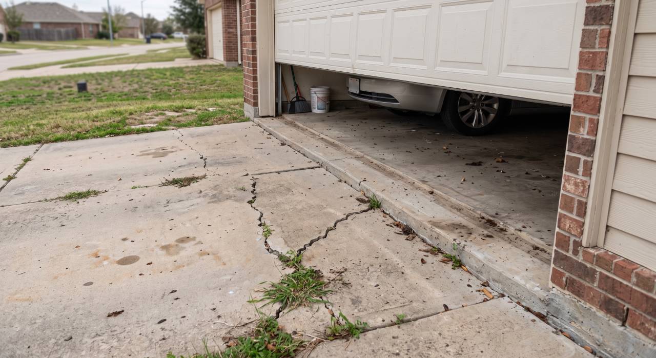 unleveled driveway